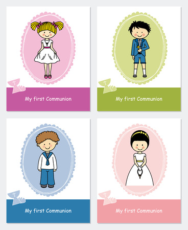set first communionのイラスト素材