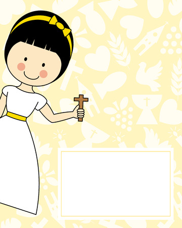 Girl First Communionのイラスト素材