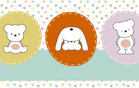 cute bears, greeting cardのイラスト素材