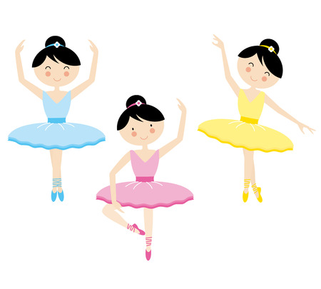 illustration of girls dancing balletのイラスト素材