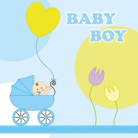 baby boy birthday cardのイラスト素材