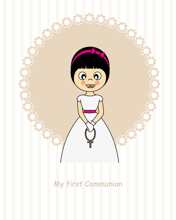 Girl First Communionのイラスト素材
