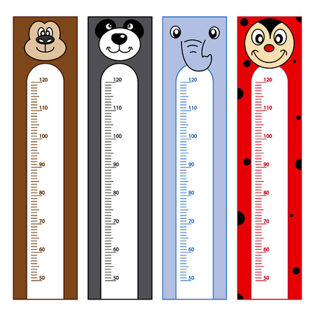 Bumper children meter wall. Animals Stickersのイラスト素材