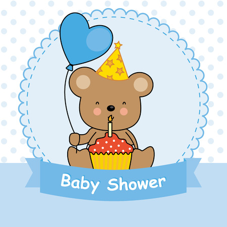 baby shower. bear with cupcakeのイラスト素材