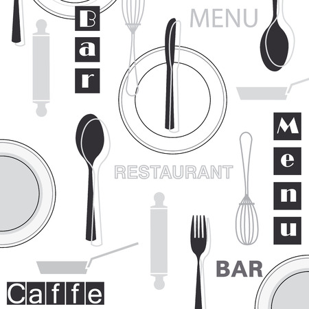 Restaurant seamless patternのイラスト素材