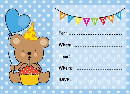 Invitation Card Birthday boyのイラスト素材