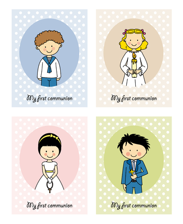 set communion cardのイラスト素材