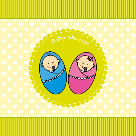 Twins baby showerのイラスト素材