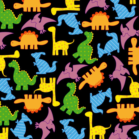 dinosaurs seamless patternのイラスト素材