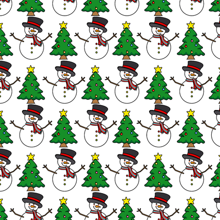 Christmas background. snowmanのイラスト素材