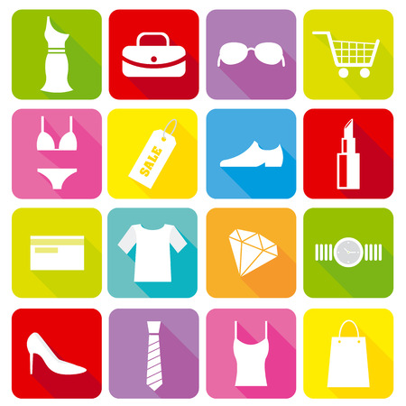 shopping iconsのイラスト素材