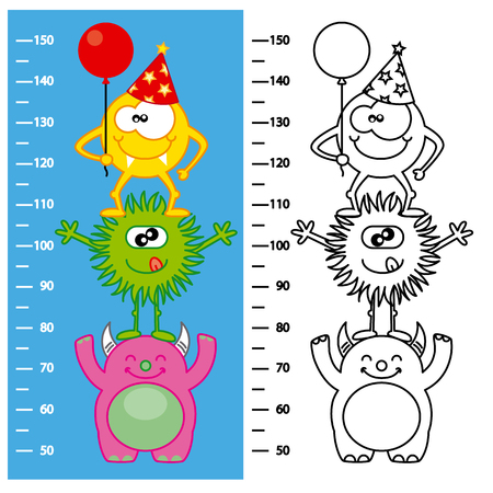 monsters meter wallのイラスト素材