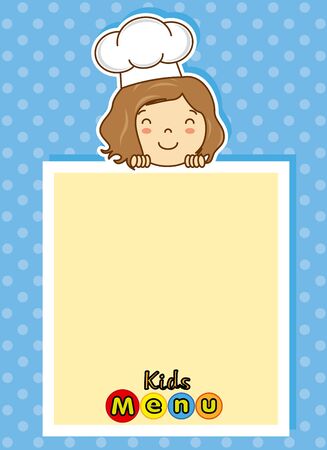 girl chef. space for textのイラスト素材