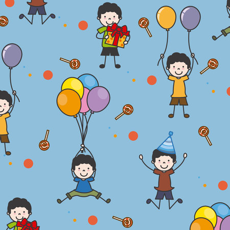 party background. children celebrating a partyのイラスト素材