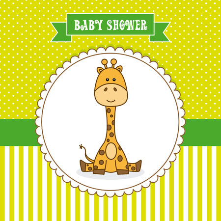 baby shower card. Frame giraffeのイラスト素材