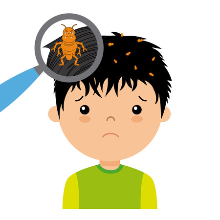 boy with head liceのイラスト素材