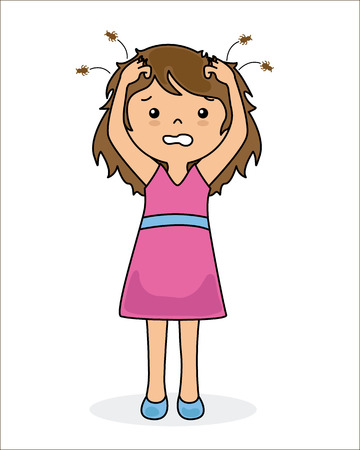 Girl with liceのイラスト素材