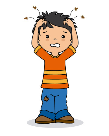 boy with liceのイラスト素材