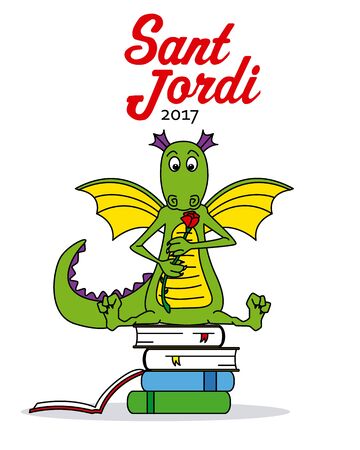 Sant Jordi. Traditional festival of Catalonia. spainのイラスト素材