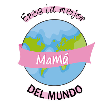 Happy mothers day. Greeting card in spanish languageのイラスト素材