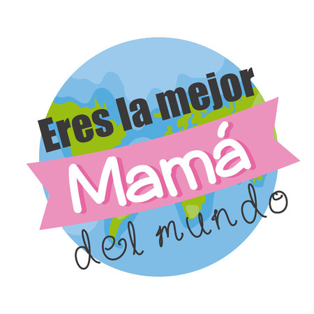Happy mothers day. Greeting card in spanish languageのイラスト素材