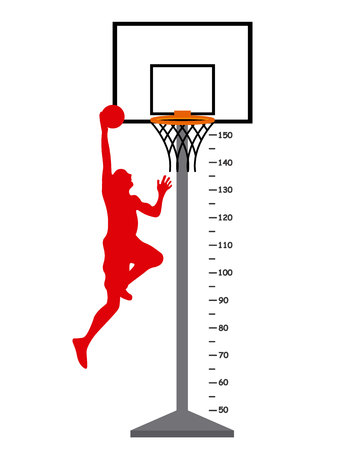 Meter basket with basketball playerのイラスト素材