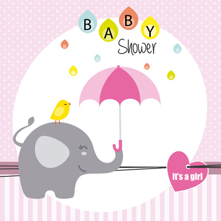 Baby shower for girls invitation templateのイラスト素材
