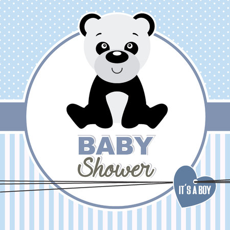 Baby shower boy cute Pandaのイラスト素材