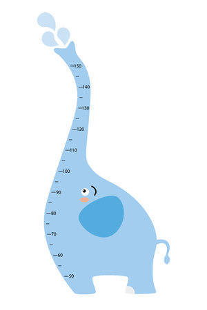 Elephant isolated drawing with measures to know the height of your childのイラスト素材