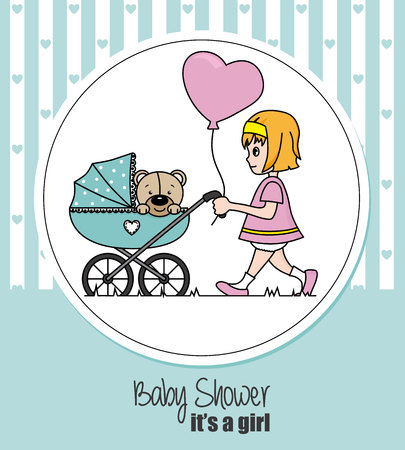baby shower card greeting card template vector illustrationのイラスト素材