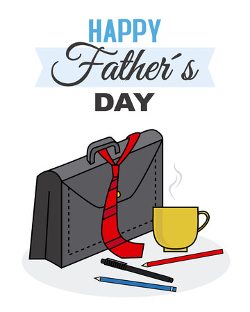 fathers day card. Work objects in officeのイラスト素材