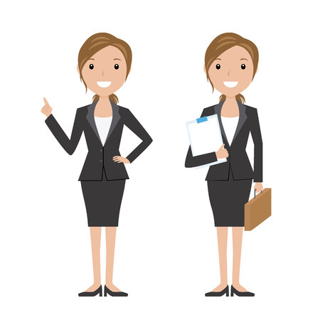 business woman set. vector isolatedのイラスト素材