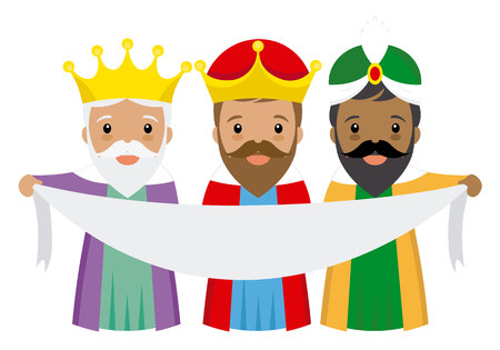 the three kings of orient with poster with space for textのイラスト素材