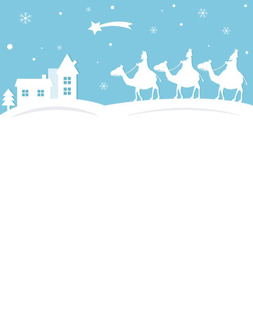 Letter to the three kings of orient. Kings with camelsのイラスト素材