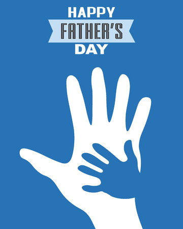 Happy fathers day. Papa and boy handsのイラスト素材