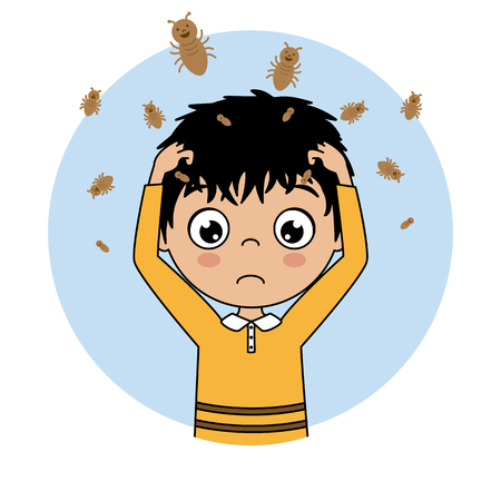 boy with head liceのイラスト素材