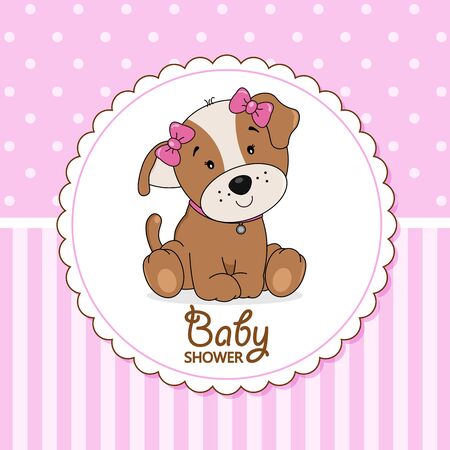 Baby shower card. Cute dogのイラスト素材