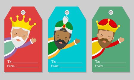Tags with the three wise menのイラスト素材