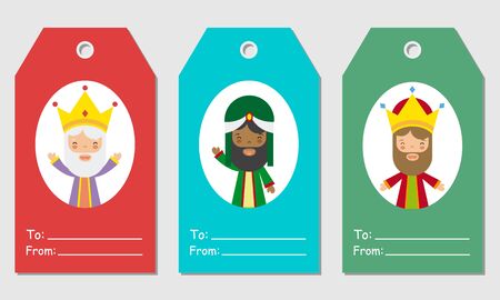 Tags with the three wise menのイラスト素材