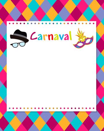 Carnival banner. Frame with space for text and accessories for carnivalのイラスト素材