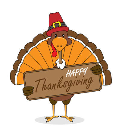Happy Thanksgiving card. Funny turkeyのイラスト素材