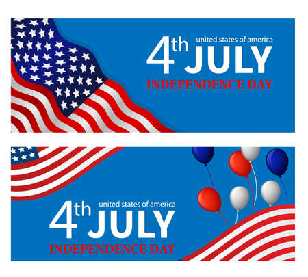 Two banners of the independence day united statesのイラスト素材