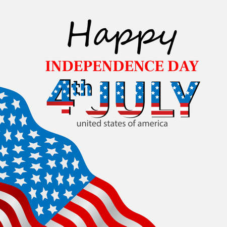 Happy independence day of usa. American flagのイラスト素材