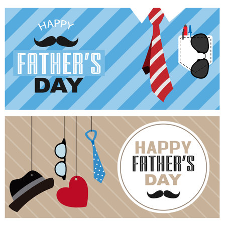 Two father's day bannersのイラスト素材