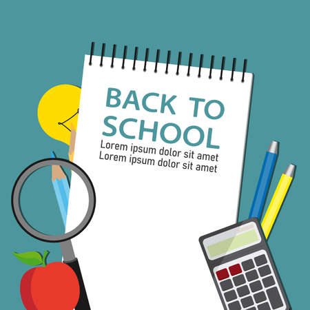 Back to school card. Space for text. education iconsのイラスト素材