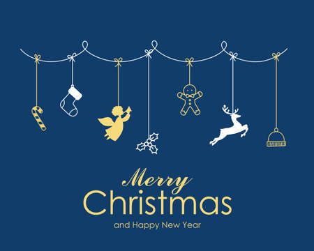 Banner with christmas decorative elementsのイラスト素材