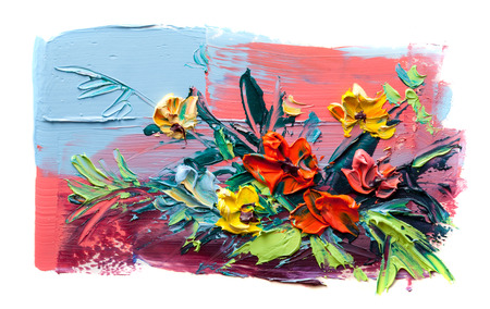 Oil painting a bouquet of flowers . Impressionist style.