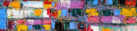 Abstract art background. Modern art . Multicolored  bright texture.  Oil painting .の写真素材