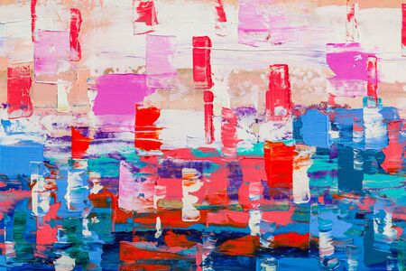 Abstract art background. Modern art . Multicolored  bright texture.  Oil painting .の写真素材