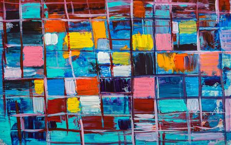 Abstract art background. Modern art . Multicolored  bright texture.  Oil painting .